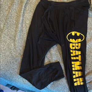 Batman Black Joggers with Yellow Logo